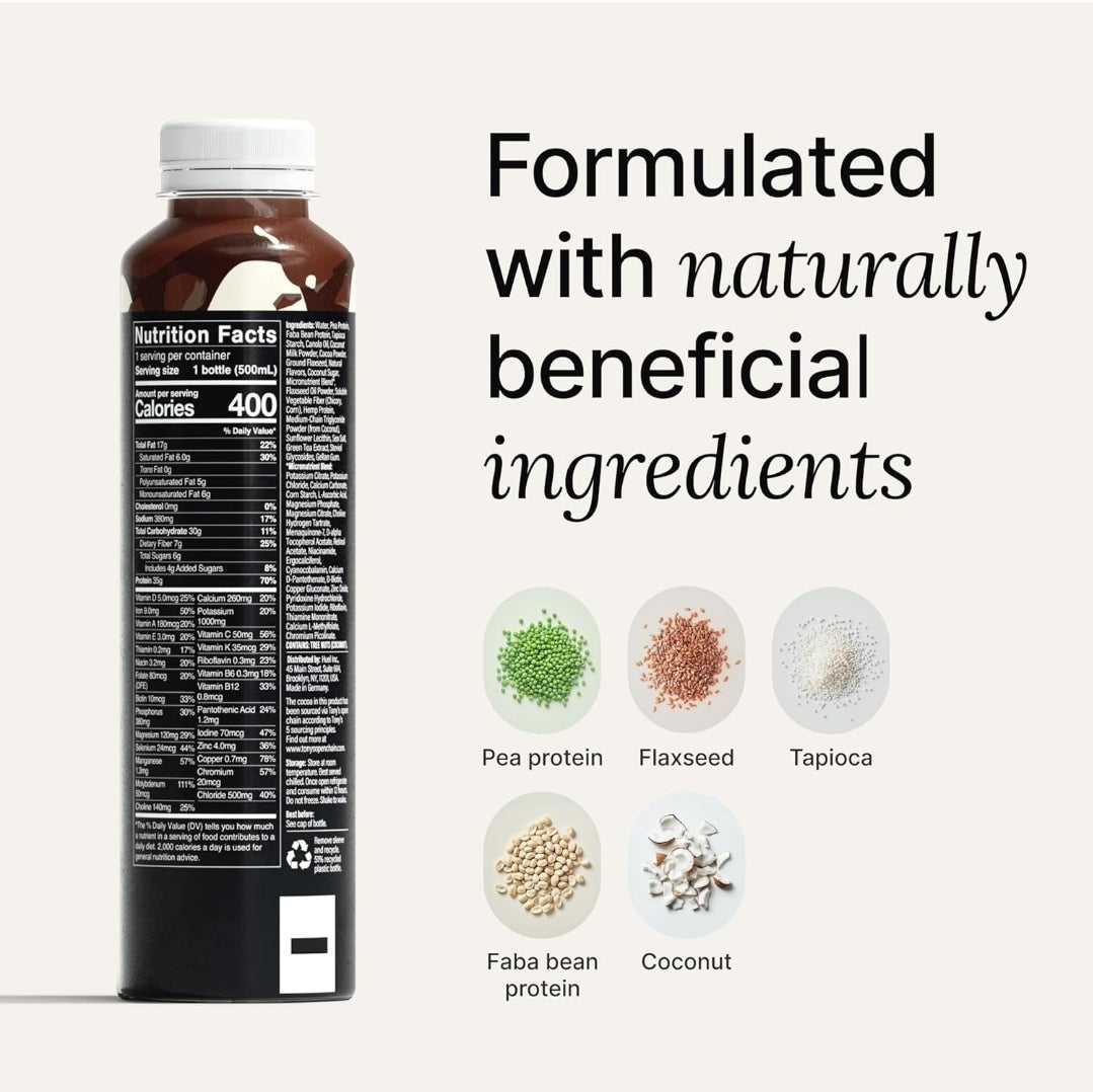 Huel Black Edition Ready-to-Drink 35g Protein Per Bottle Plant Based (8x 500ml bottles)