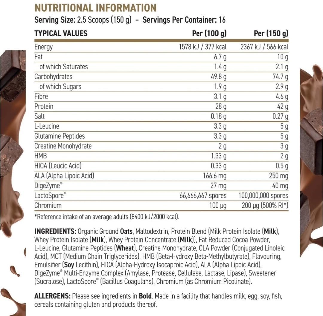 Applied Nutrition Critical Mass Protein Powder, High Calorie Weight Gainer (2.4kg)