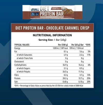 Applied Nutrition Diet Protein Bars – 12-Bar Case (45g)