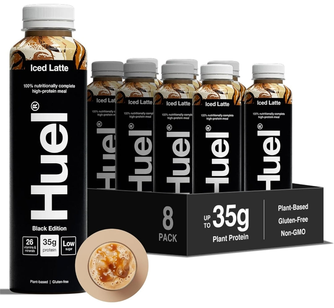 Huel Black Edition Ready-to-Drink 35g Protein Per Bottle Plant Based (8x 500ml bottles)