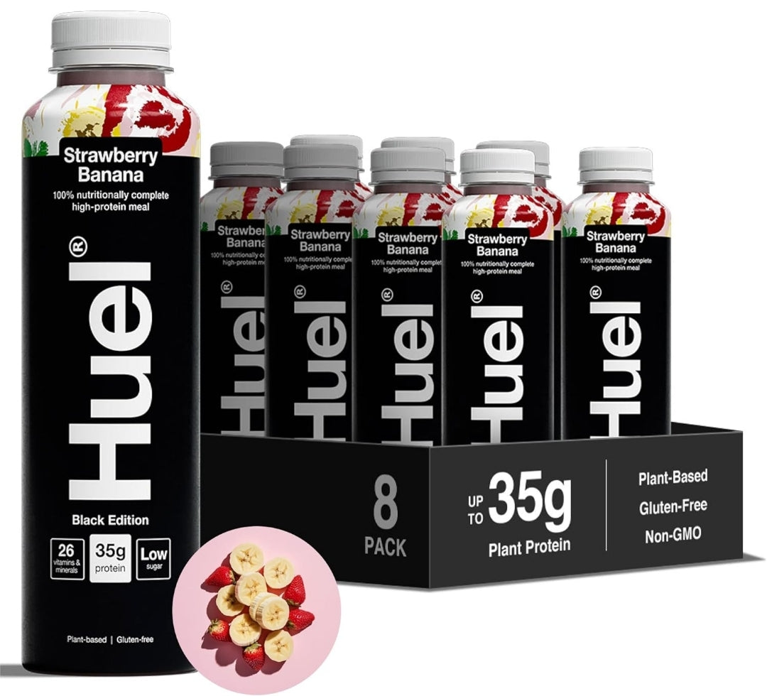 Huel Black Edition Ready-to-Drink 35g Protein Per Bottle Plant Based (8x 500ml bottles)