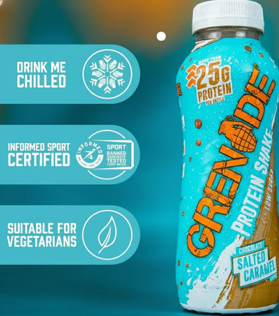 Grenade Protein Shakes – 8-Bottle Case (330ml) - Chocolate Salted Caramel