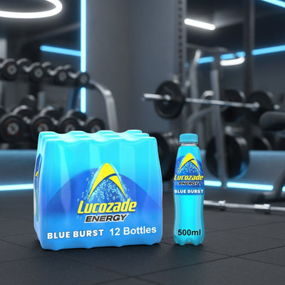 Lucozade Energy Drink – 12-Bottle Case (500ml) - Blue Burst