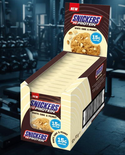 Snickers Protein Cookies – 12-Cookie Case (60g) - White Chocolate & Peanut