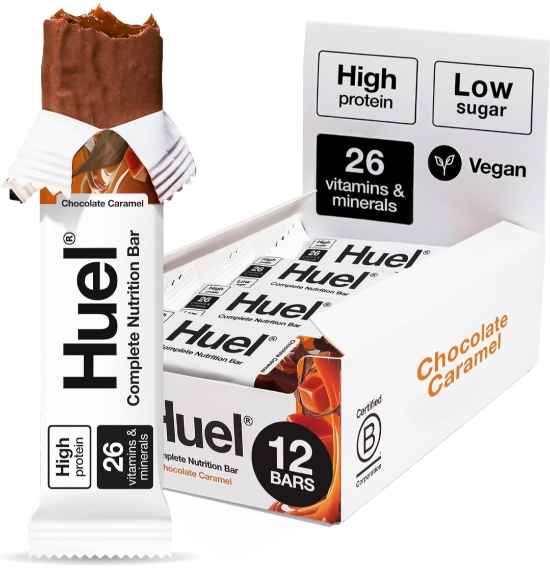 Huel Complete Nutrition High Protein Plant-based 12x 51g Bars 4 Flavourings