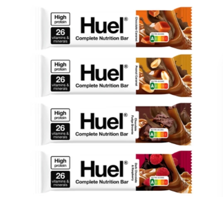 Huel Complete Nutrition High Protein Plant-based 12x 51g Bars 4 Flavourings