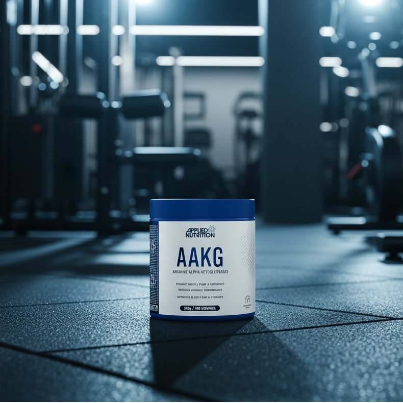Applied Nutrition AAKG – 300g Tub in gym setting
