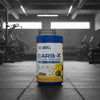 Applied Nutrition Carb-X Cyclic Dextrin powder container on a gym floor
