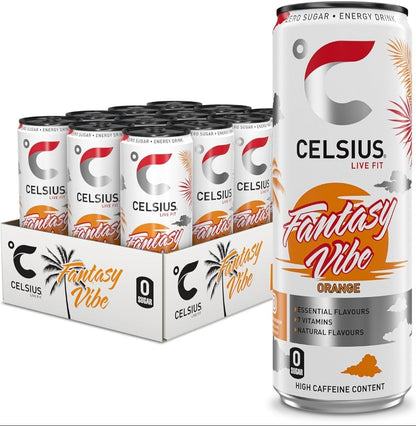 CELSIUS Refreshing Energy Drink, 355ml (Pack of 12) Fantasy VIBE Flavour