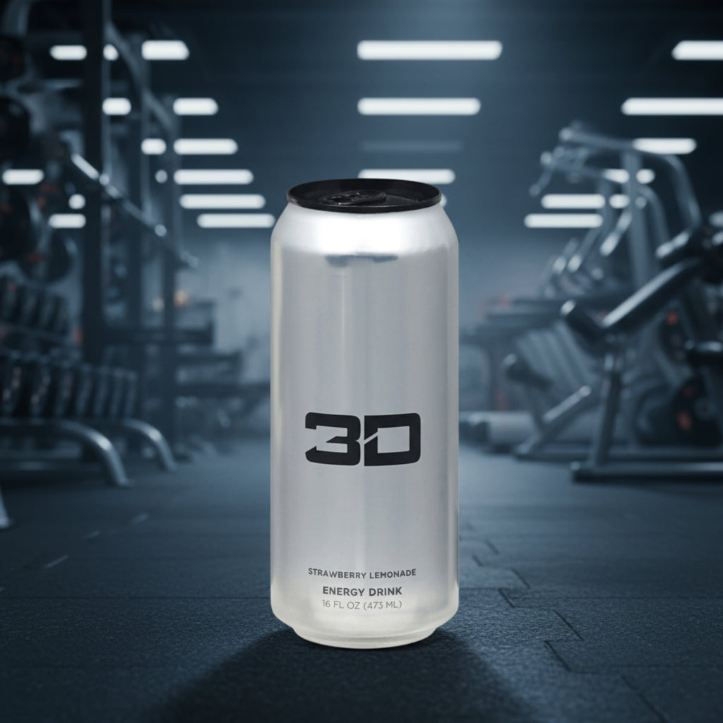 3D Energy Drink – 12-Can Case (473ml) - Silver (Strawberry Lemonade)