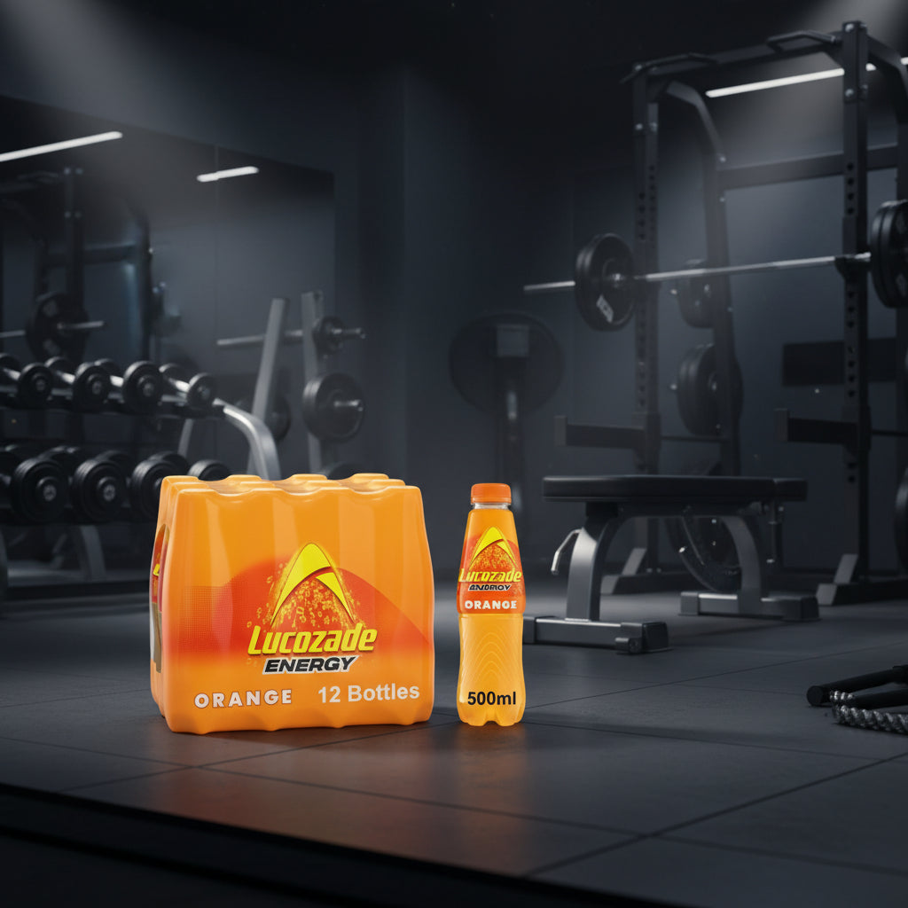 Lucozade Energy Drink – 12-Bottle Case (500ml) - Orange