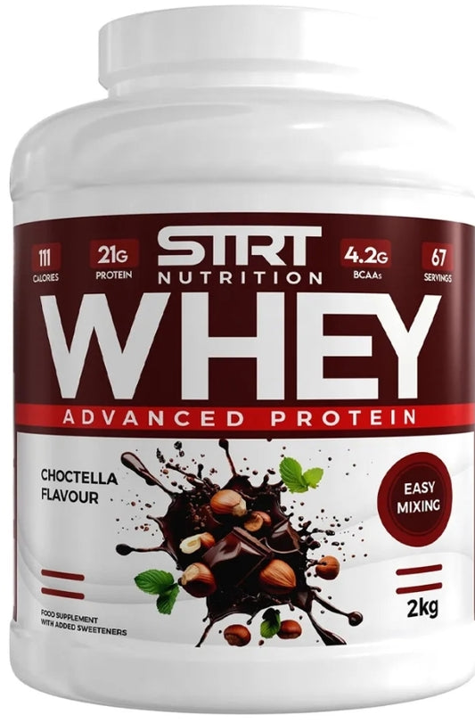 Strt Nutrtion Whey Protein 2kg Muscle Building High Protein Shake Vegetarian Friendly Choctella Flavour