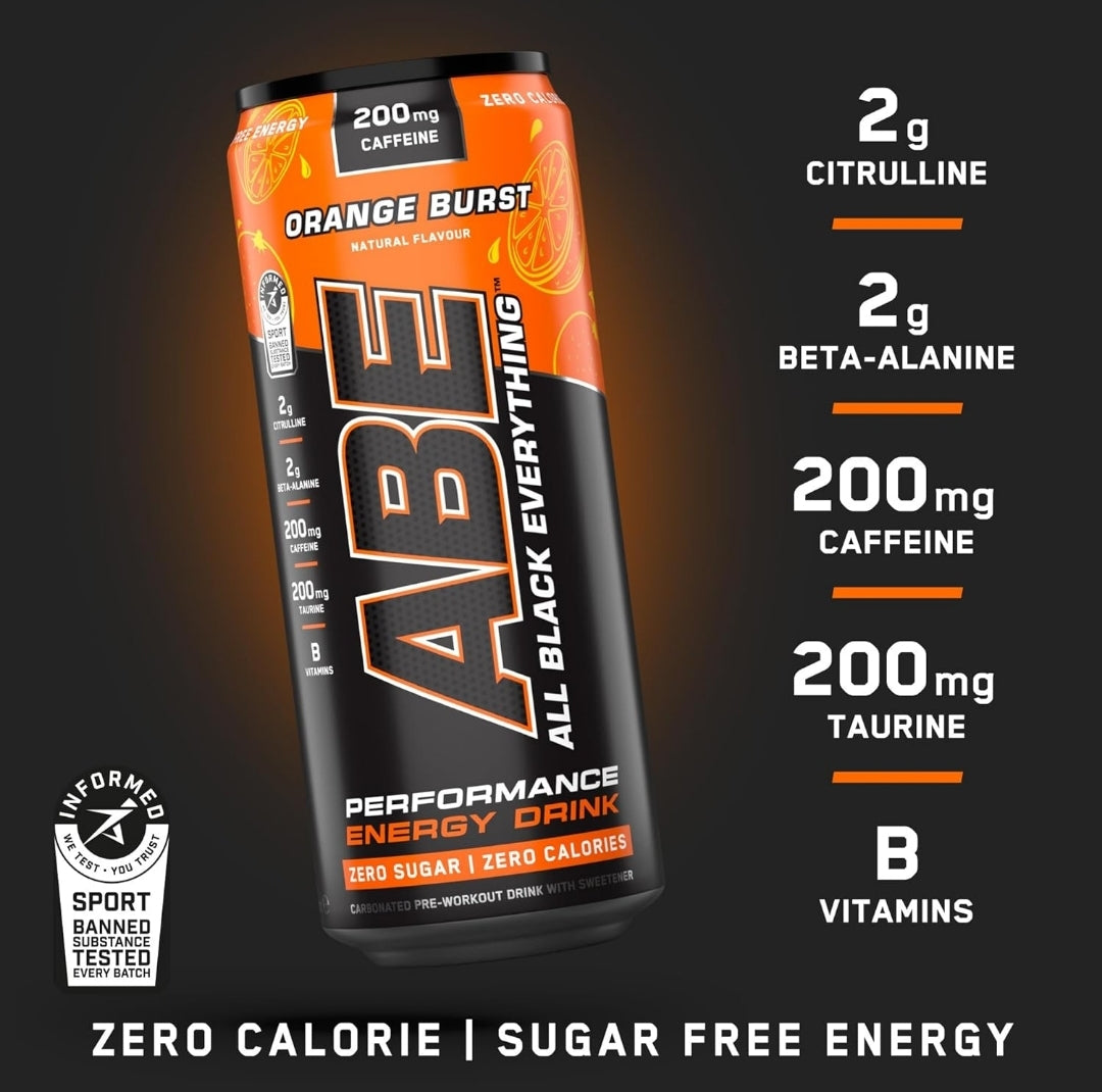 Applied Nutrition ABE pre workout cans 12 pack 330ml orange burst