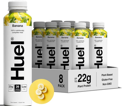 Huel Ready-to-Drink Meal Plant-Based, Gluten-Free 20g Protein Per Bottle (8X 500ml Bottles Banana Flavour