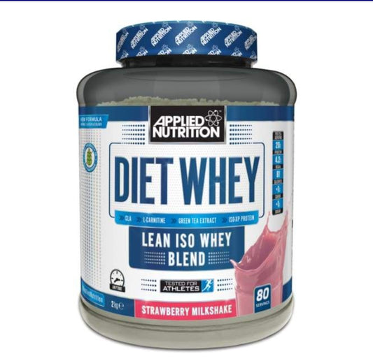 Applied Nutrition Diet Whey - High Protein Powder Supplement, Low Carb & Sugar, Strawberry Milkshake flavour (1.8kg - 72 Servings)