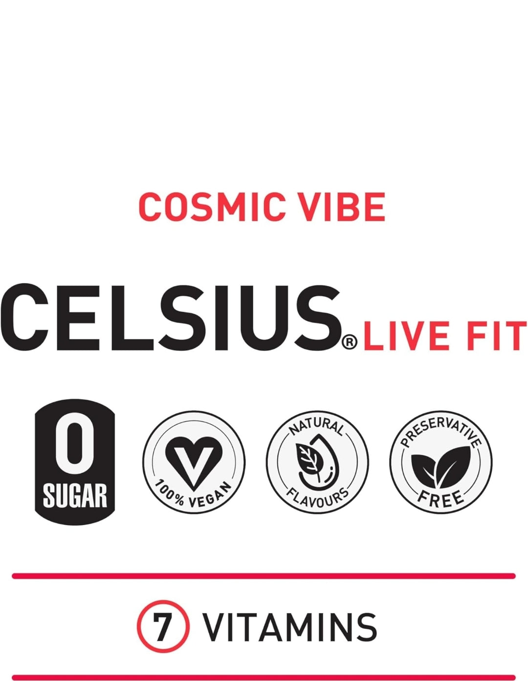 CELSIUS Refreshing Energy Drink, 355ml (Pack of 12) Cosmic VIBE Flavour