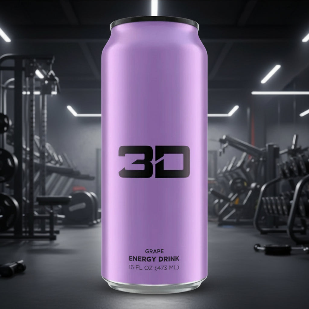 3D Energy Drink – 12-Can Case (473ml) - Purple (Grape)