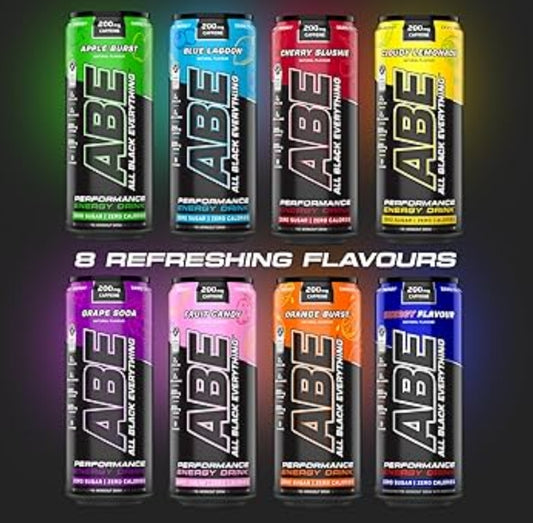 Applied Nutrition ABE pre workout cans 12 pack 330ml 8 Flavourings