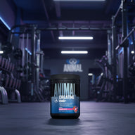 Supplement container labeled 'Animal Creatine HMB+' with dragon berry flavor on a white background