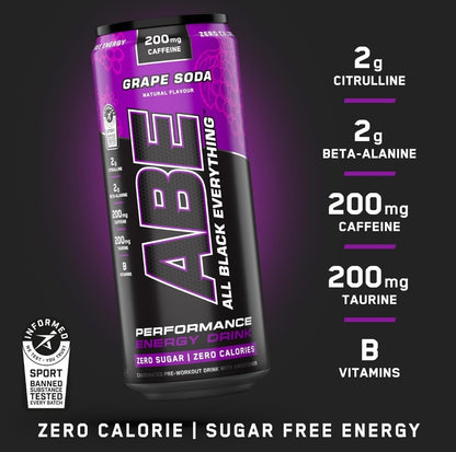 Applied Nutrition ABE pre workout cans 12 pack 330ml Grape soda