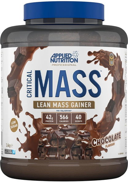 Applied Nutrition Critical Mass Protein Powder, High Calorie Weight Gainer, Lean Mass (2.4kg - 16 Servings) Chocolate Flavour