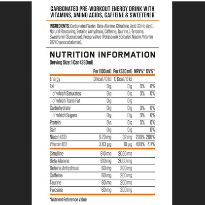 Applied Nutrition ABE pre workout cans 12 pack 330ml orange burst