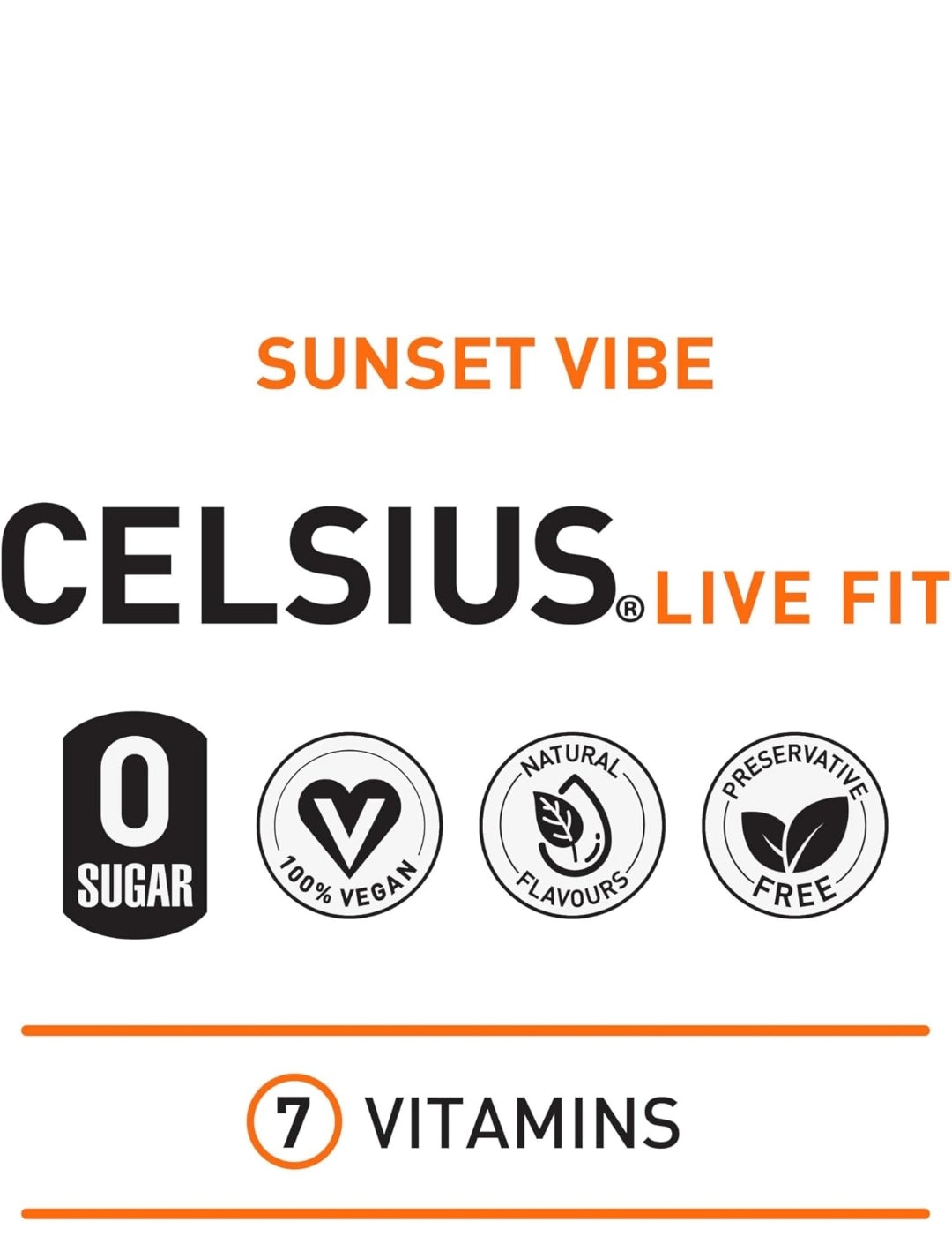 CELSIUS Refreshing Energy Drink, 355ml (Pack of 12) Sunset VIBE Flavour