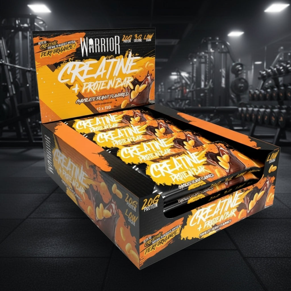 Warrior Creatine & Protein Bars – 12-Bar Case (75g) - Chocolate Peanut Butter
