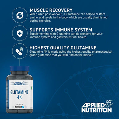 Applied Nutrition Glutamine 4K 120 Caps Glutamine Supplement