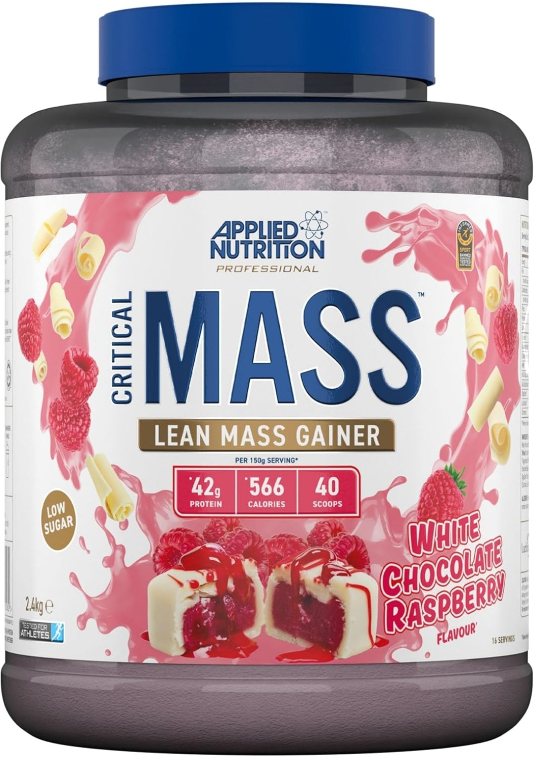 Applied Nutrition Critical Mass Protein Powder, High Calorie Weight Gainer, Lean Mass (2.4kg - 16 Servings) White Chocolate Raspberry Flavour