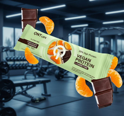 QNT Vegan Protein Bars – 28-Bar Case (40g) - Chocolate & Mandarin