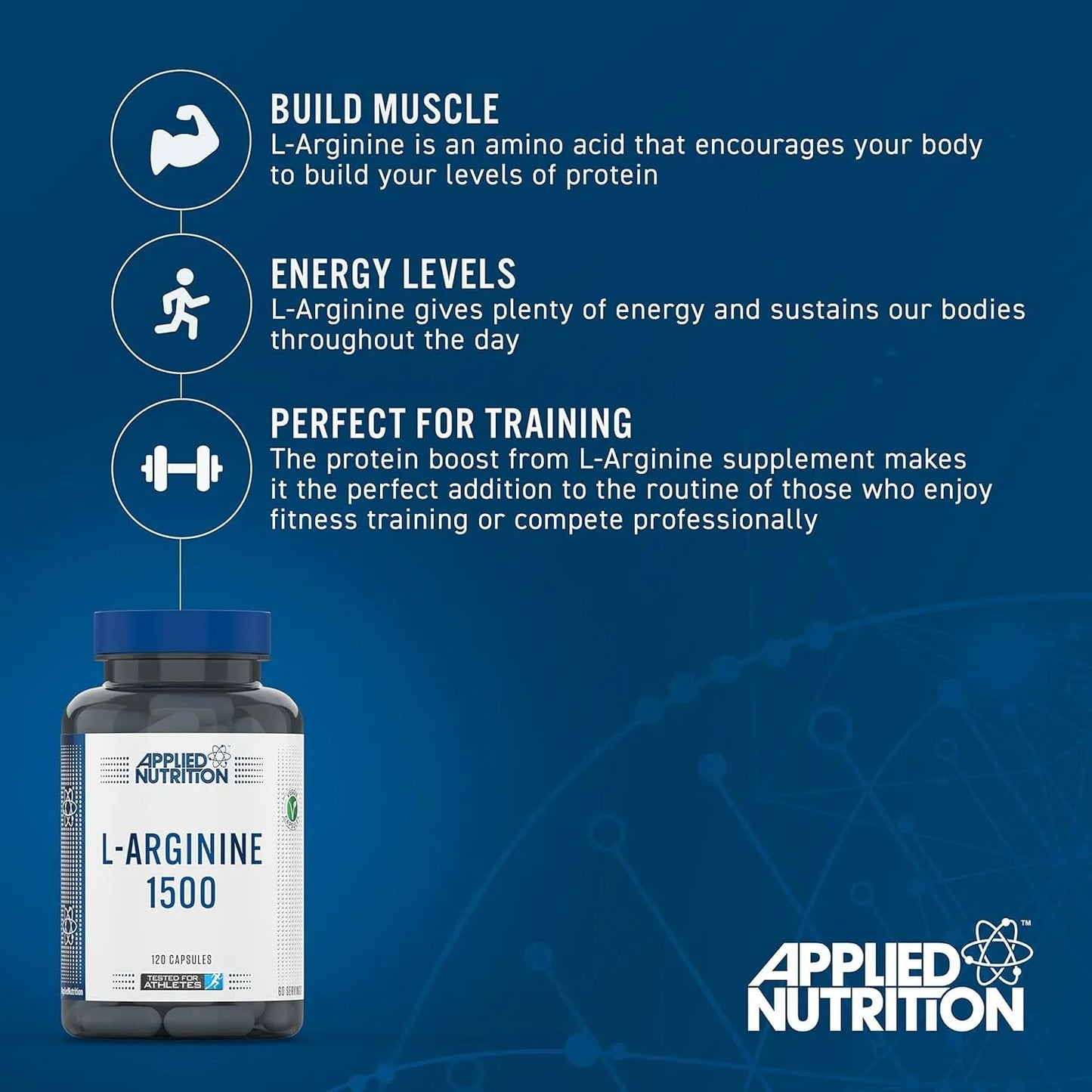 Applied Nutrition L-Arginine 1500 - 120 Caps Bottle