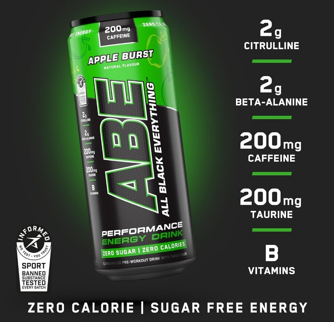 Applied Nutrition ABE pre workout cans 12 pack 330ml Apple & Elderflower