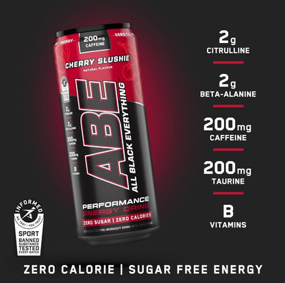 Applied Nutrition ABE pre workout cans 12 pack 330ml cherry slushie