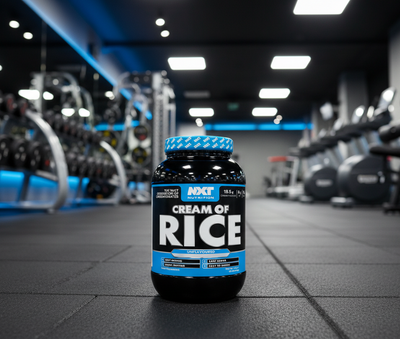 NXT Nutrition Cream of Rice supplement container on a white background