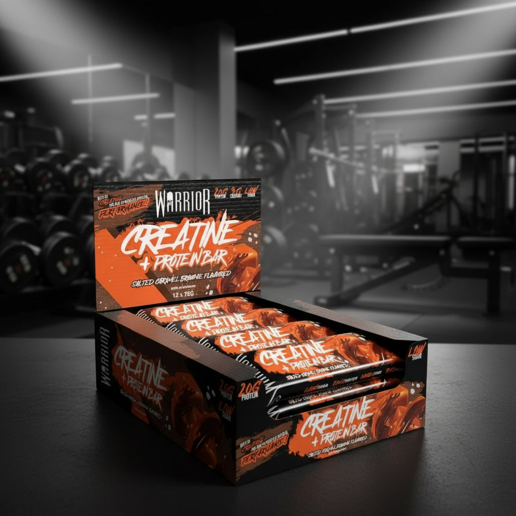 Warrior Creatine & Protein Bars – 12-Bar Case (75g) - Salted Caramel Brownie