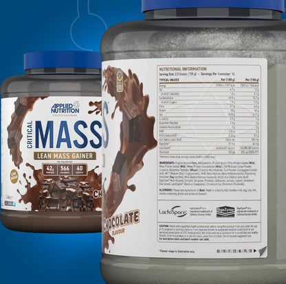 Applied Nutrition Critical Mass Protein Powder, High Calorie Weight Gainer, Lean Mass (2.4kg - 16 Servings) Chocolate Flavour