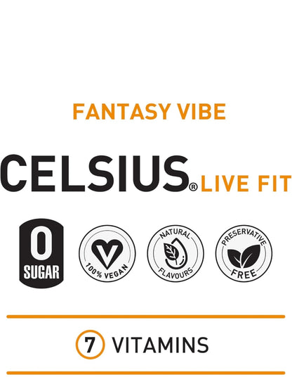 CELSIUS Refreshing Energy Drink, 355ml (Pack of 12) Fantasy VIBE Flavour